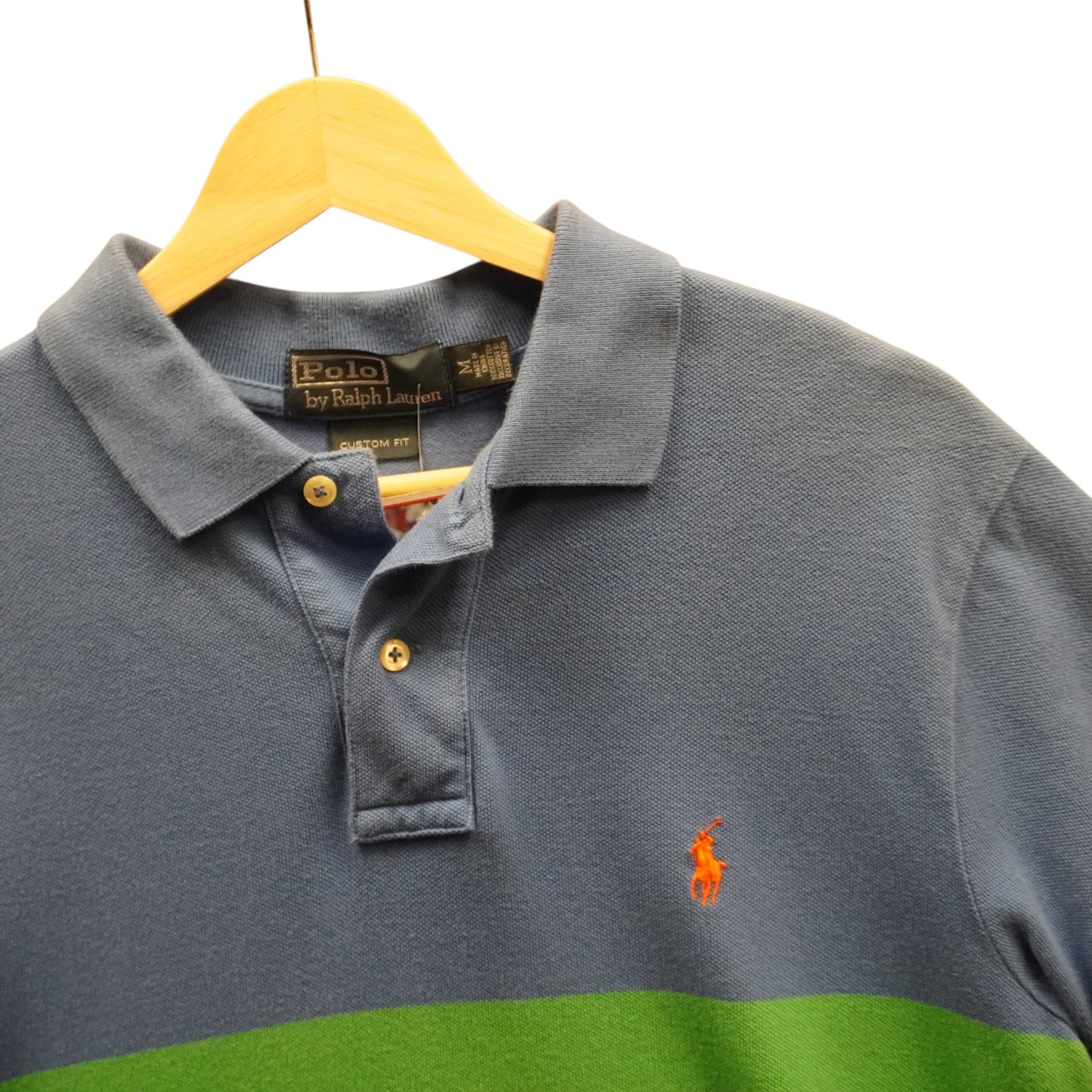 Orange on Blue Polo (M)