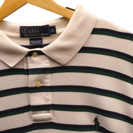 Green on White Striped Polo (XL)