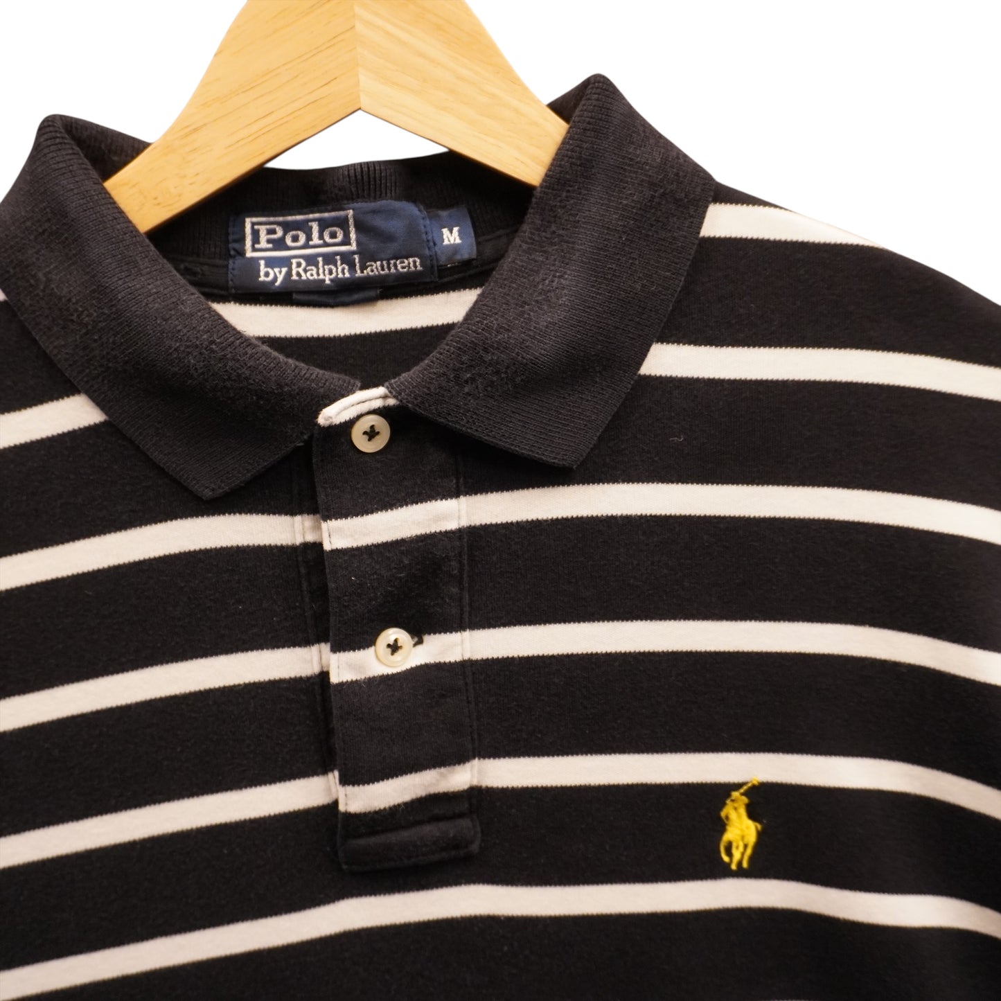 Yellow on Striped Polo (M)