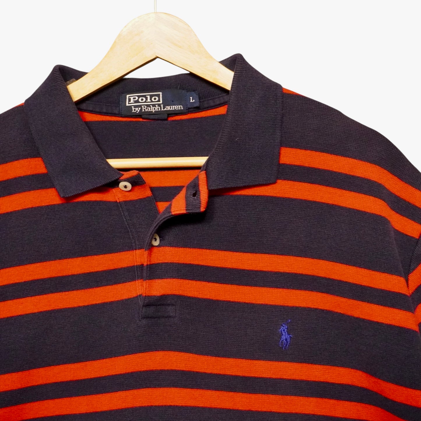Blue on Red Stripped POLO (L)
