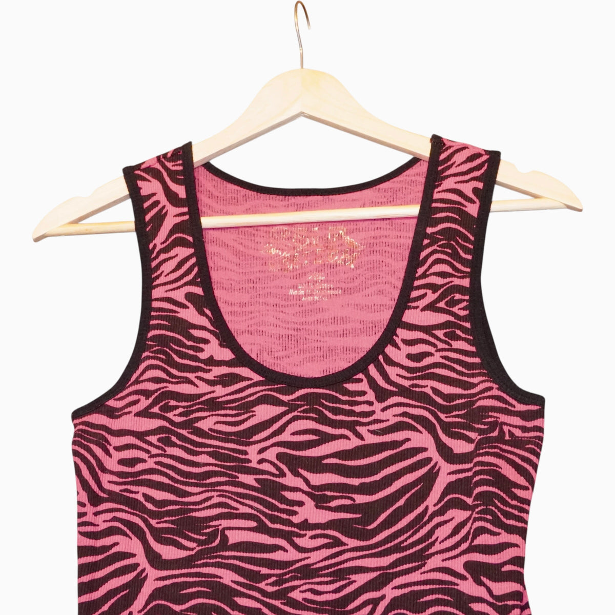 Y2K Pink Zebra Tank (XL)