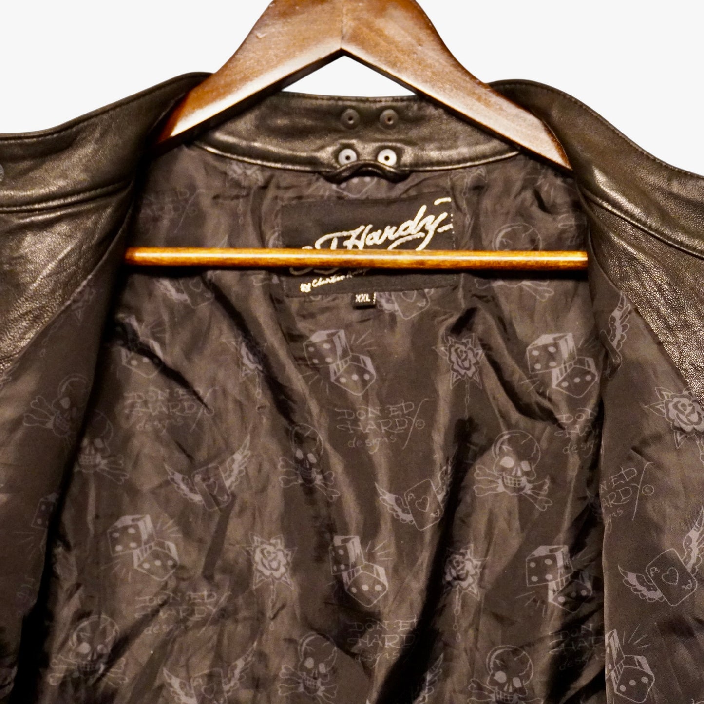 Vintage Ed Hardy Leather Jacket (L)