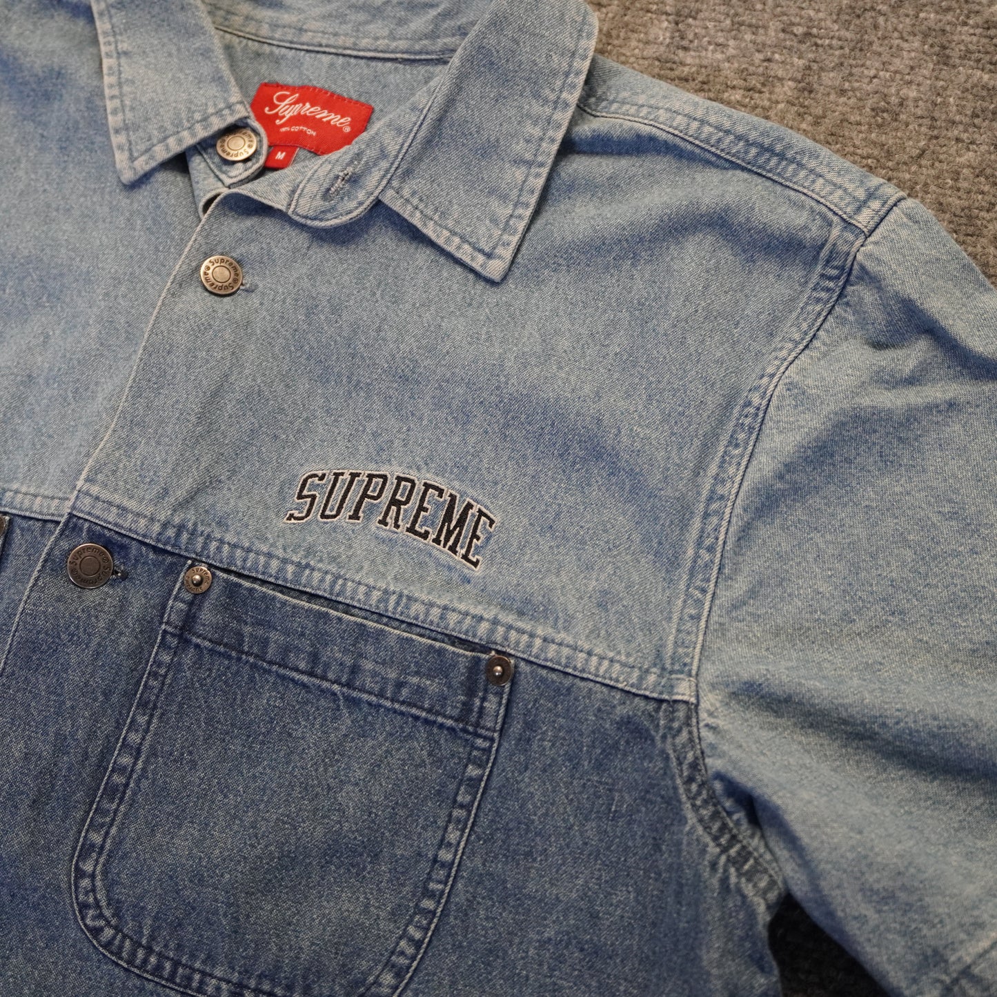 (M) Supreme Denim Button Up