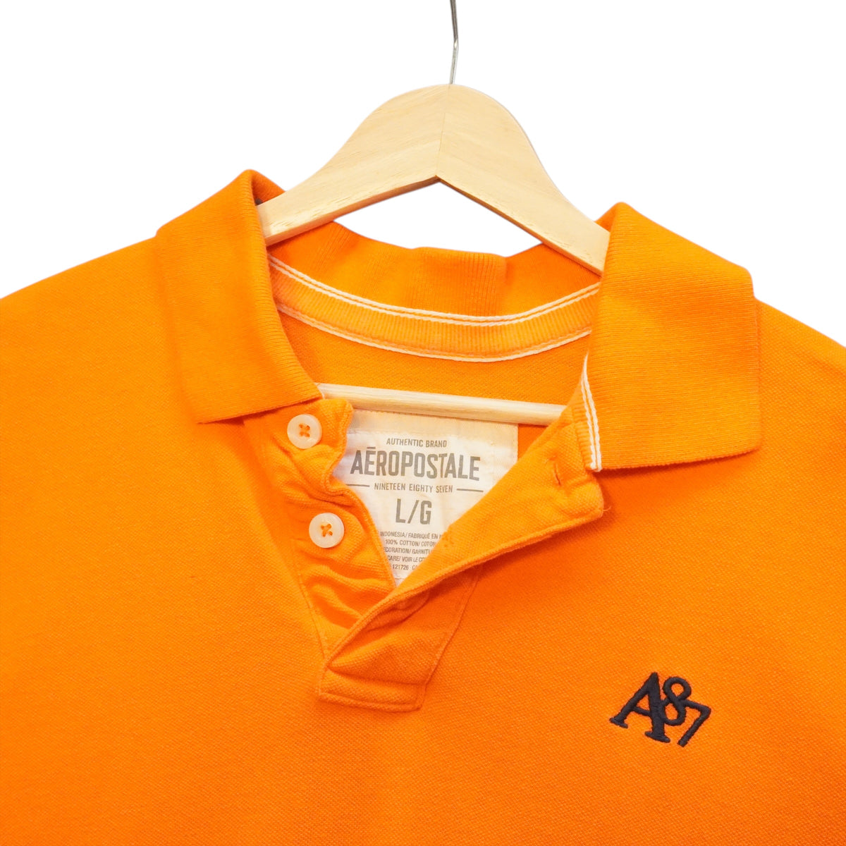 Aeropostale Navy On Orange Polo (L)