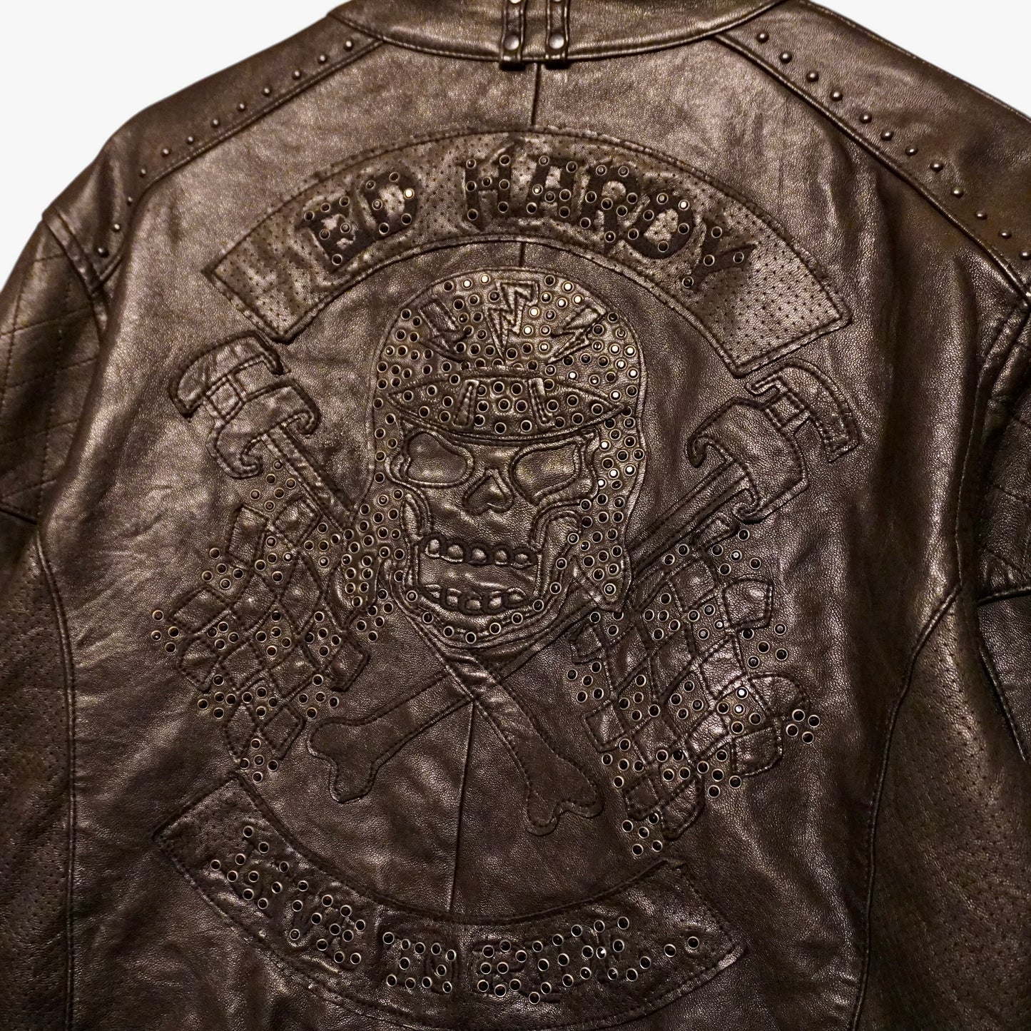 Vintage Ed Hardy Leather Jacket (L)