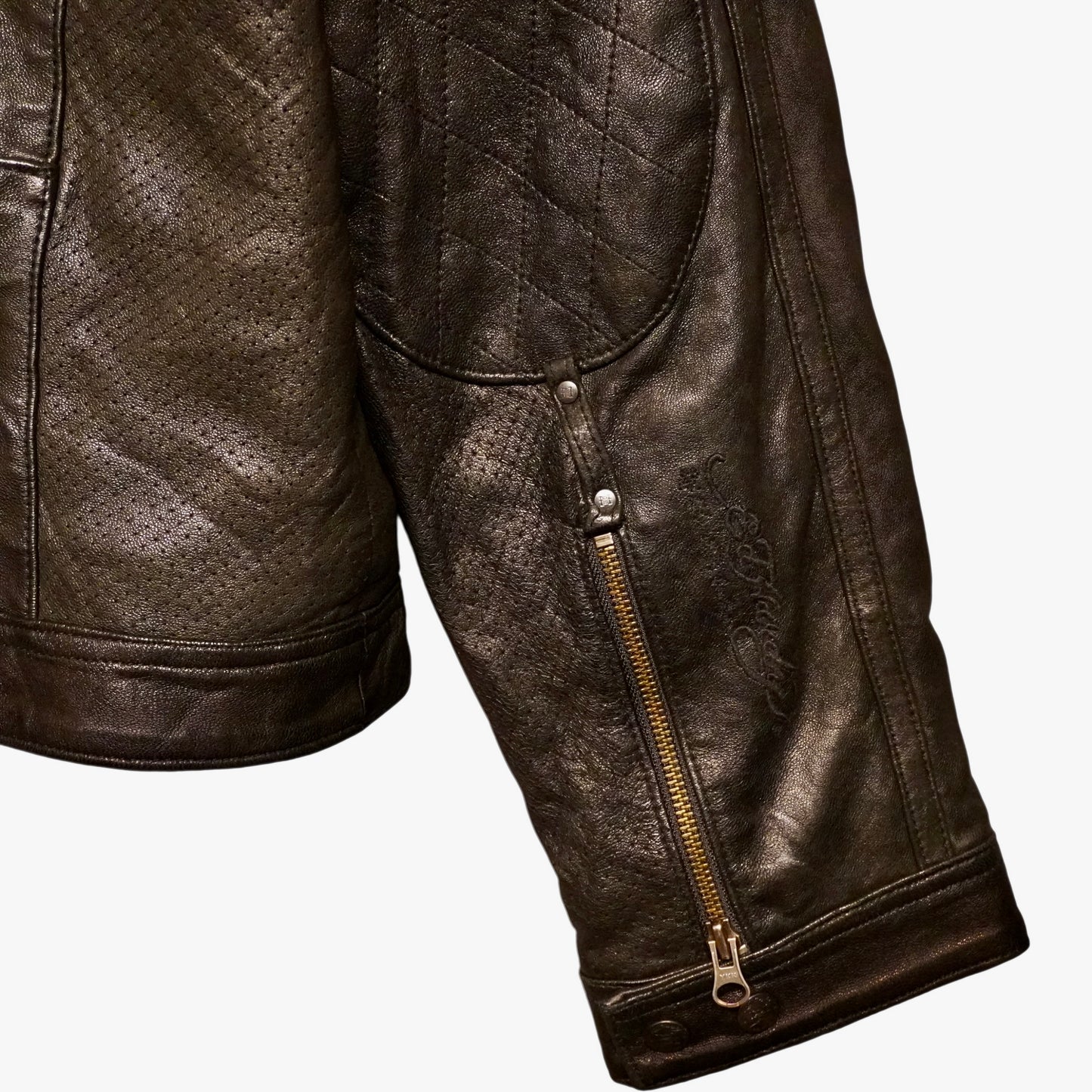 Vintage Ed Hardy Leather Jacket (L)