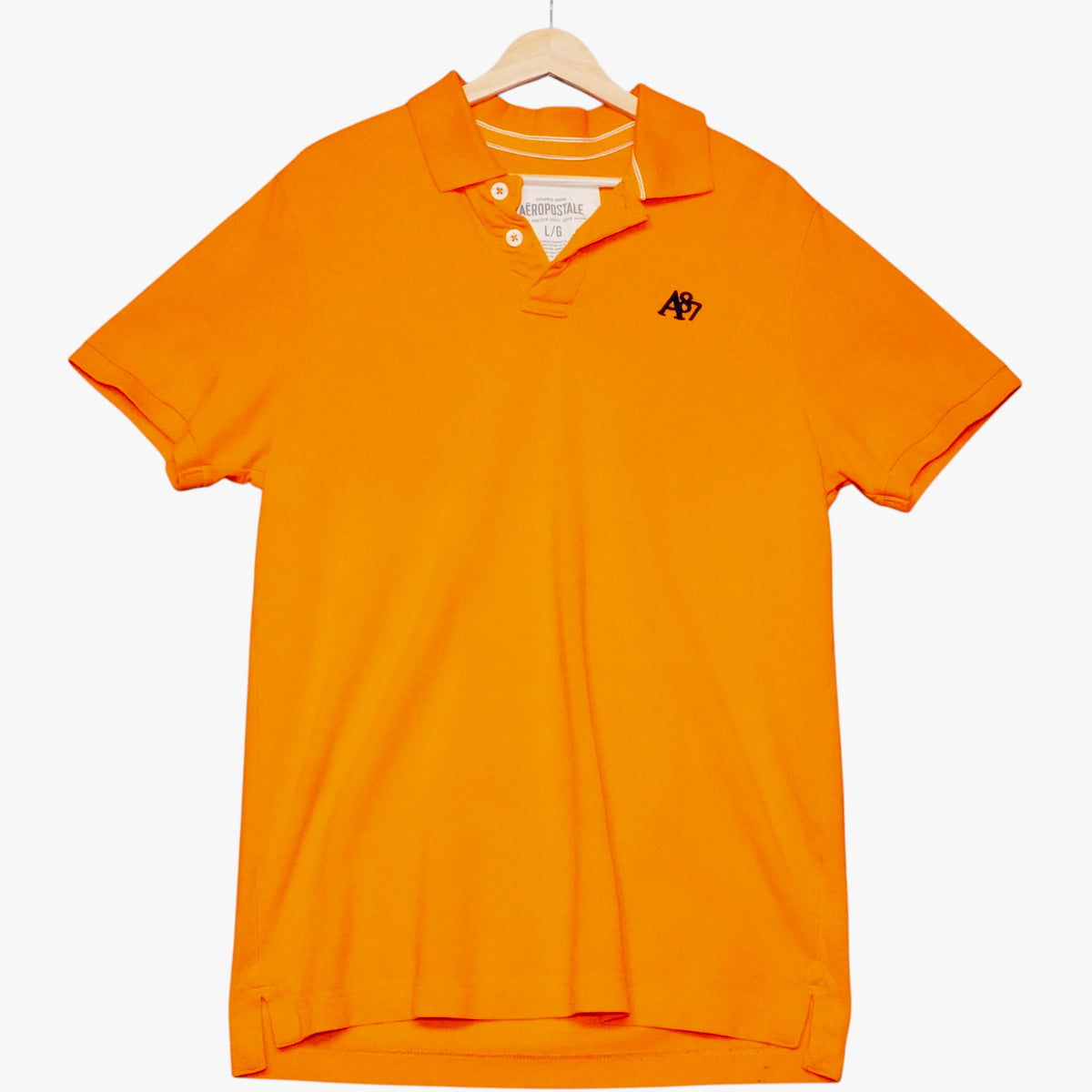 Aeropostale Navy On Orange Polo (L)