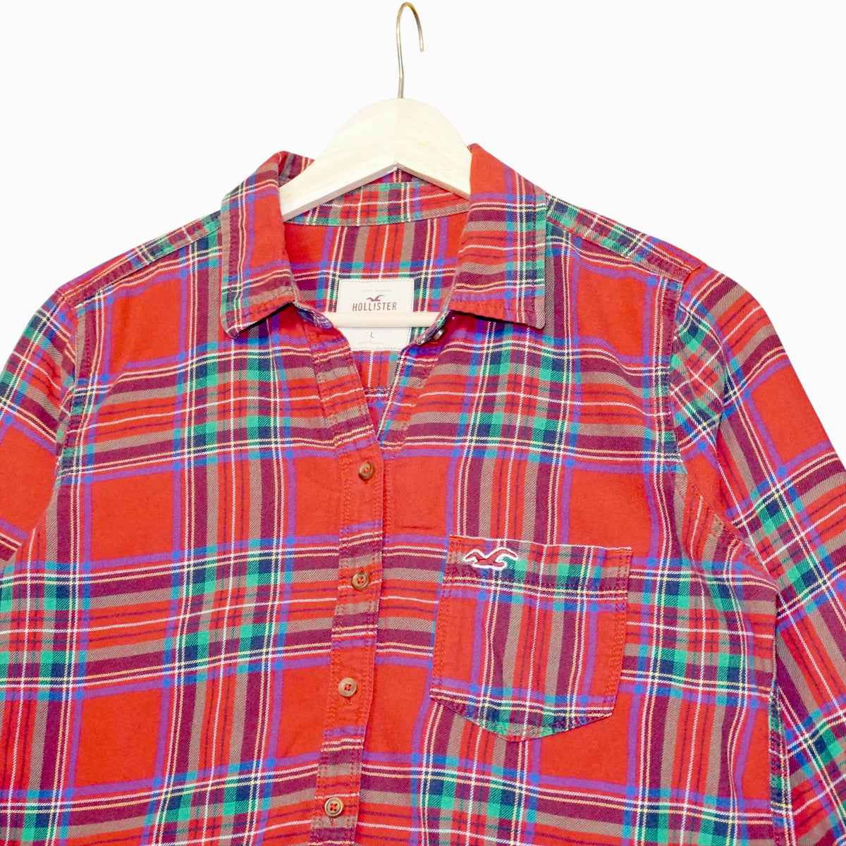 Hollister Plaid Button Up (L)