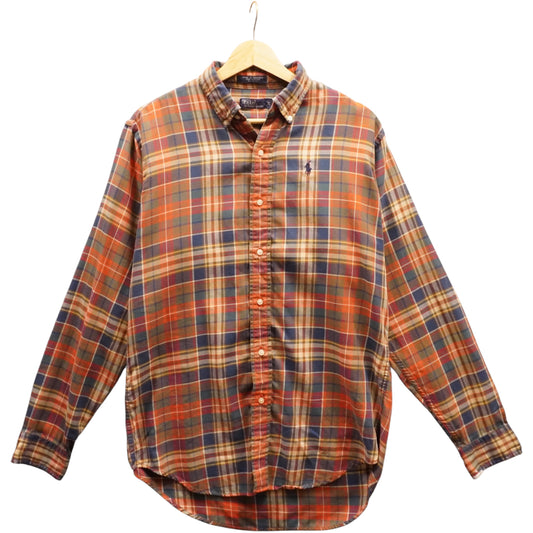Polo Button Up Plaid/BLK (L)