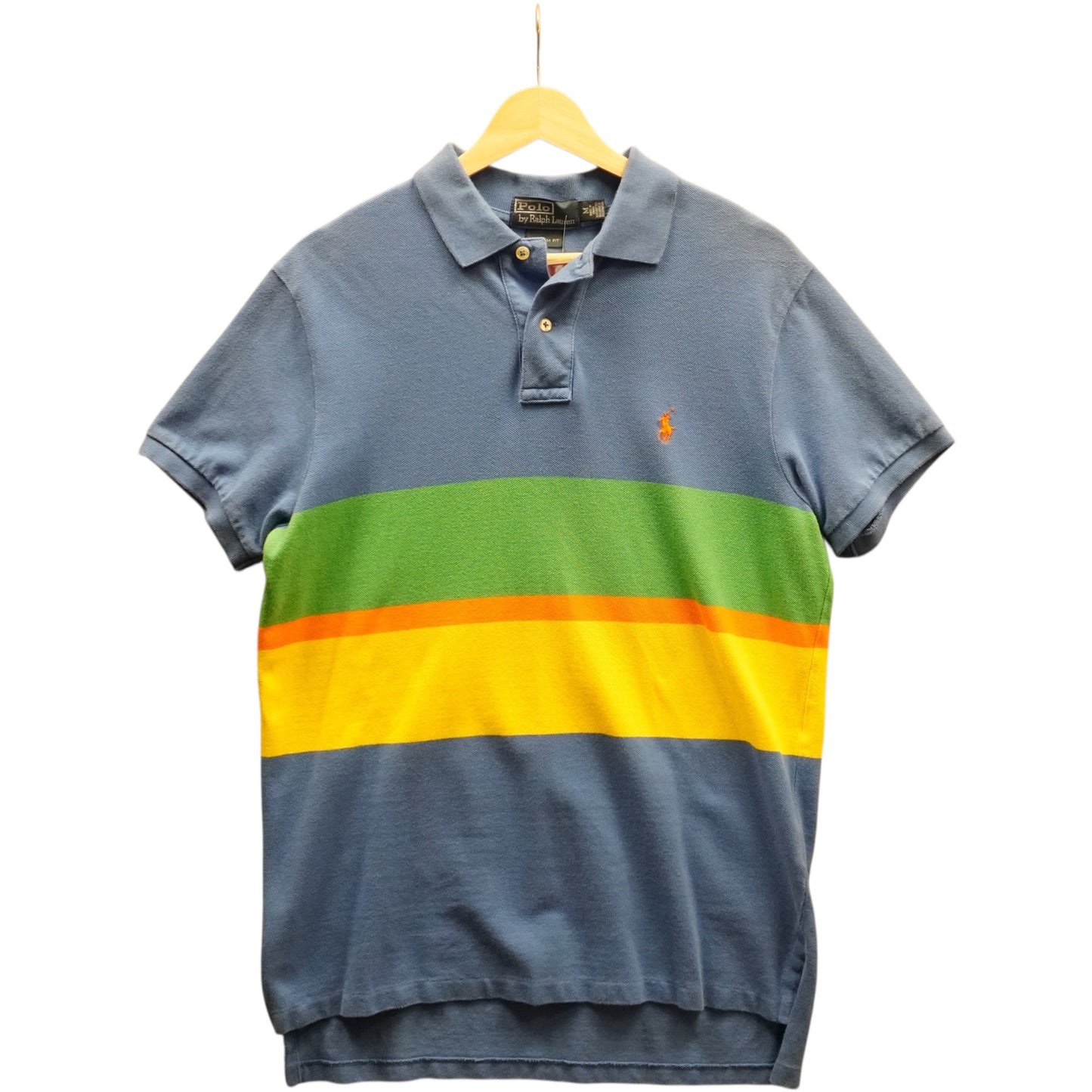Orange on Blue Polo (M)