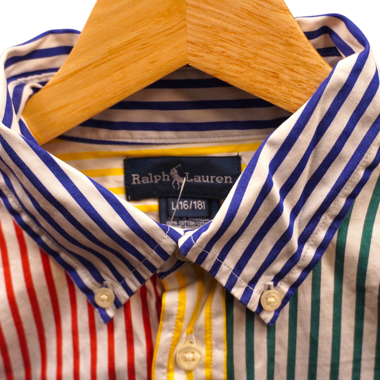 Striped Polo Button Up (kids L)