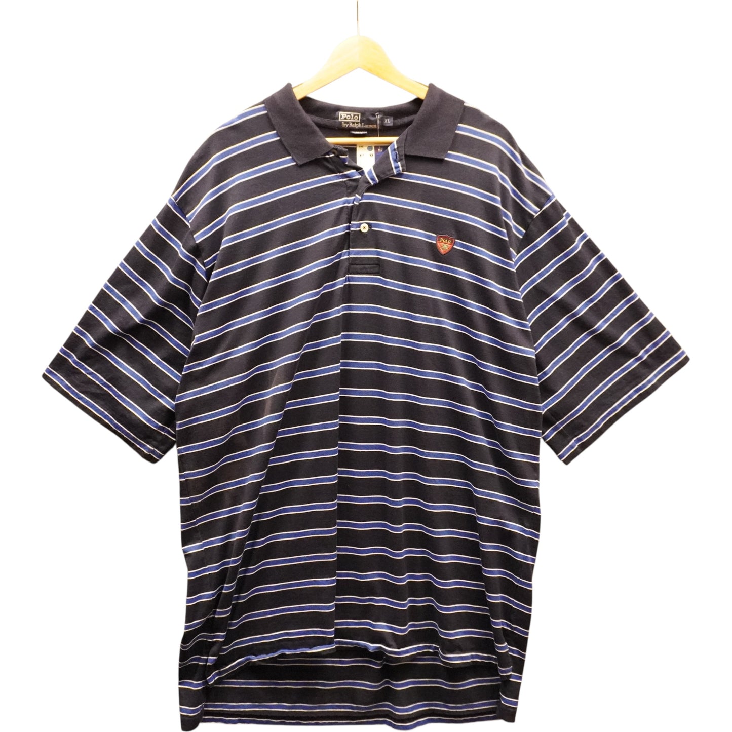Blue on Black Striped Polo (XL)