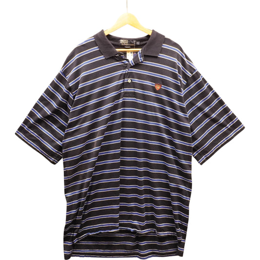 Blue on Black Striped Polo (XL)