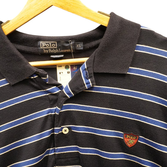 Blue on Black Striped Polo (XL)