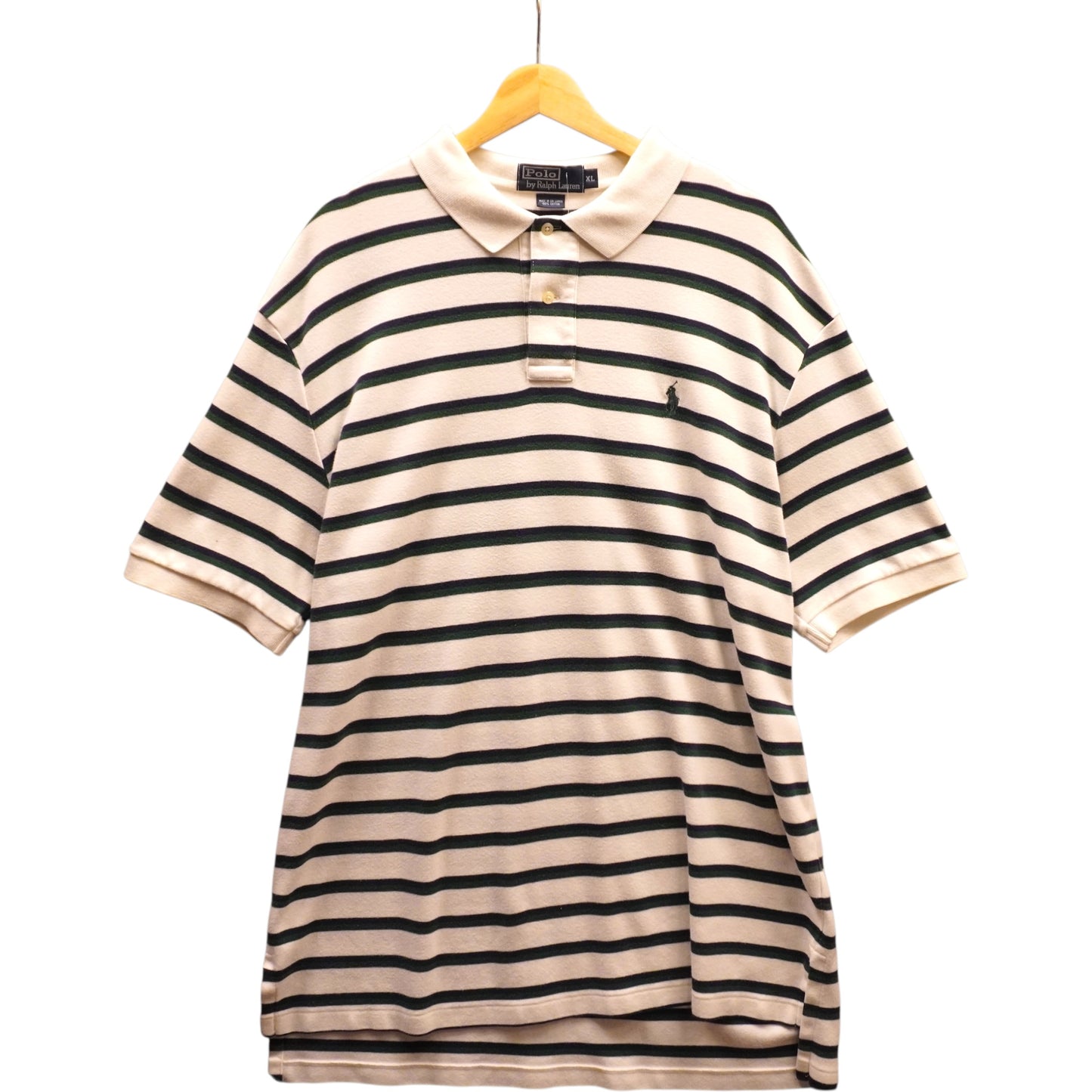 Green on White Striped Polo (XL)
