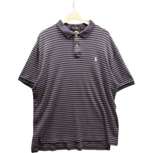 White on Navy Striped Polo (XL)