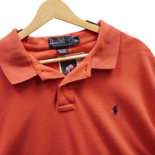Navy on Salmon Polo (XL)