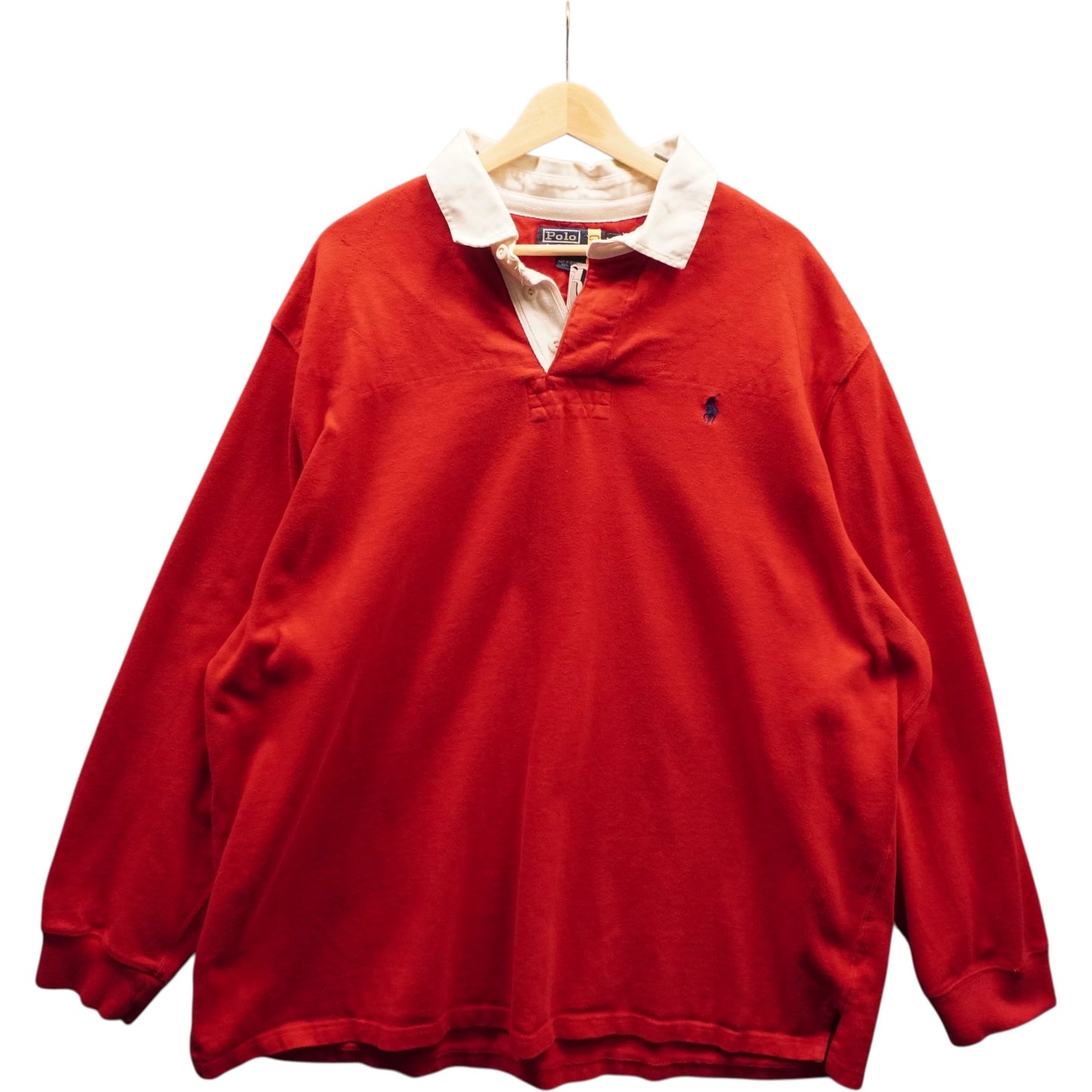 Vintage Black on Red Rugby Polo (2XL)