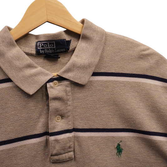 Green on Grey Striped Polo (L)