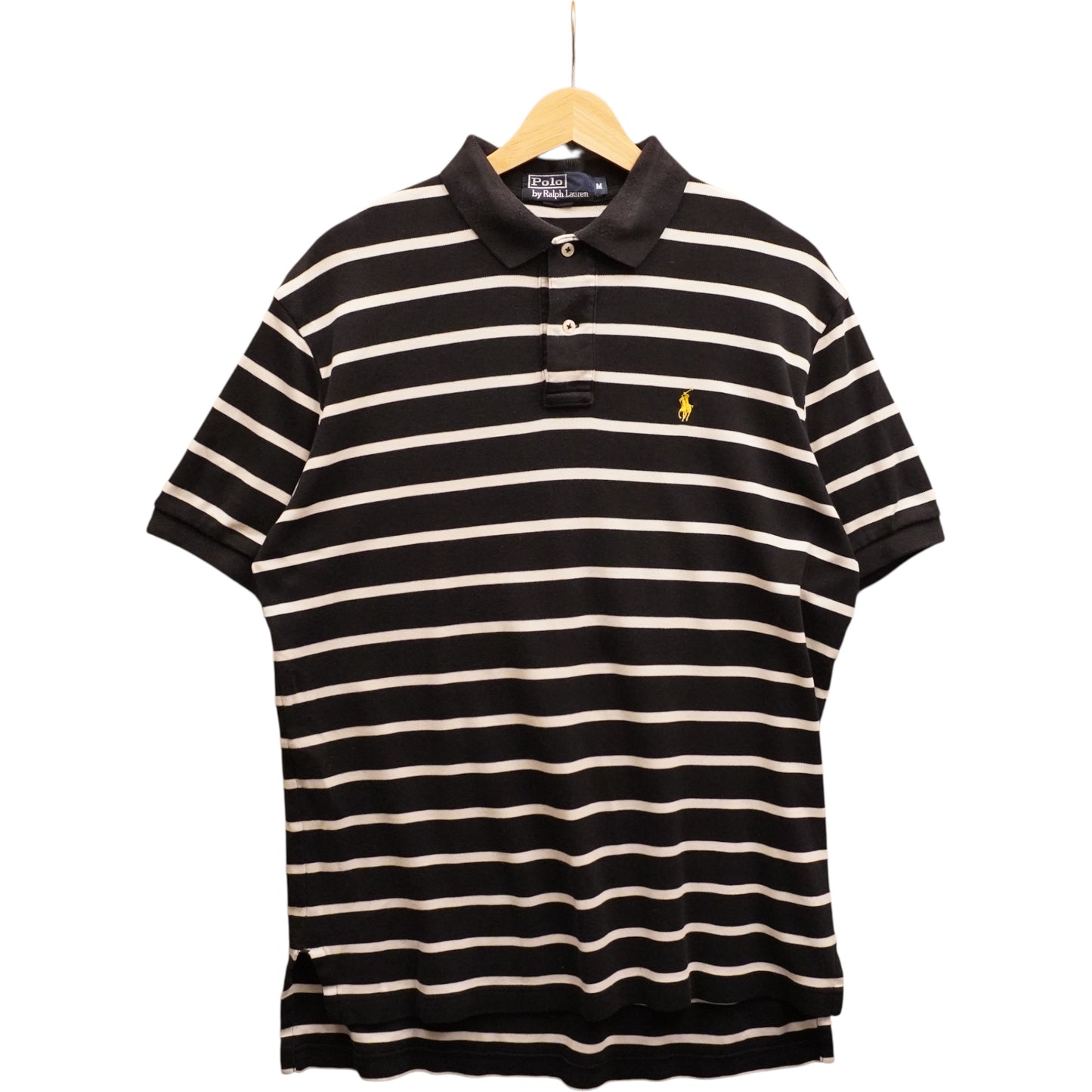 Yellow on Striped Polo (M)