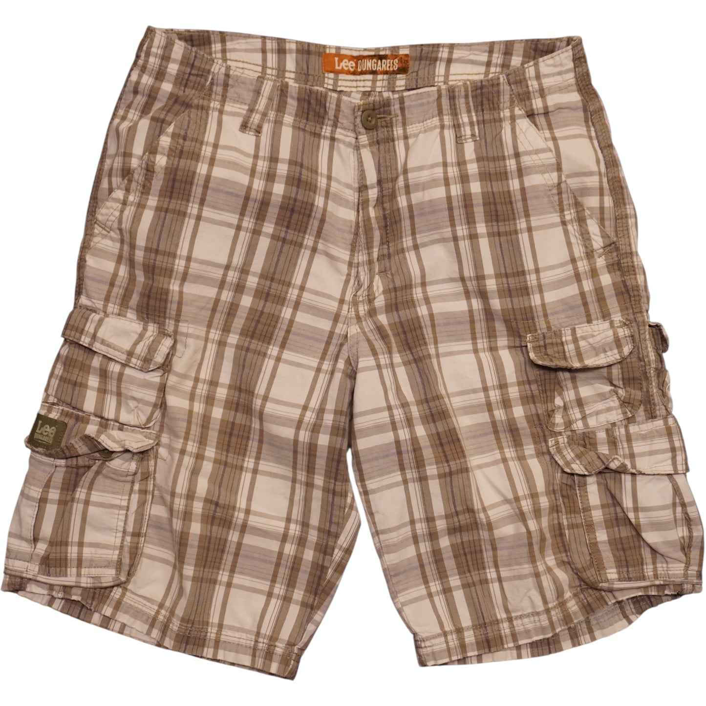 Plaid Lee Dungaree Shorts (32)