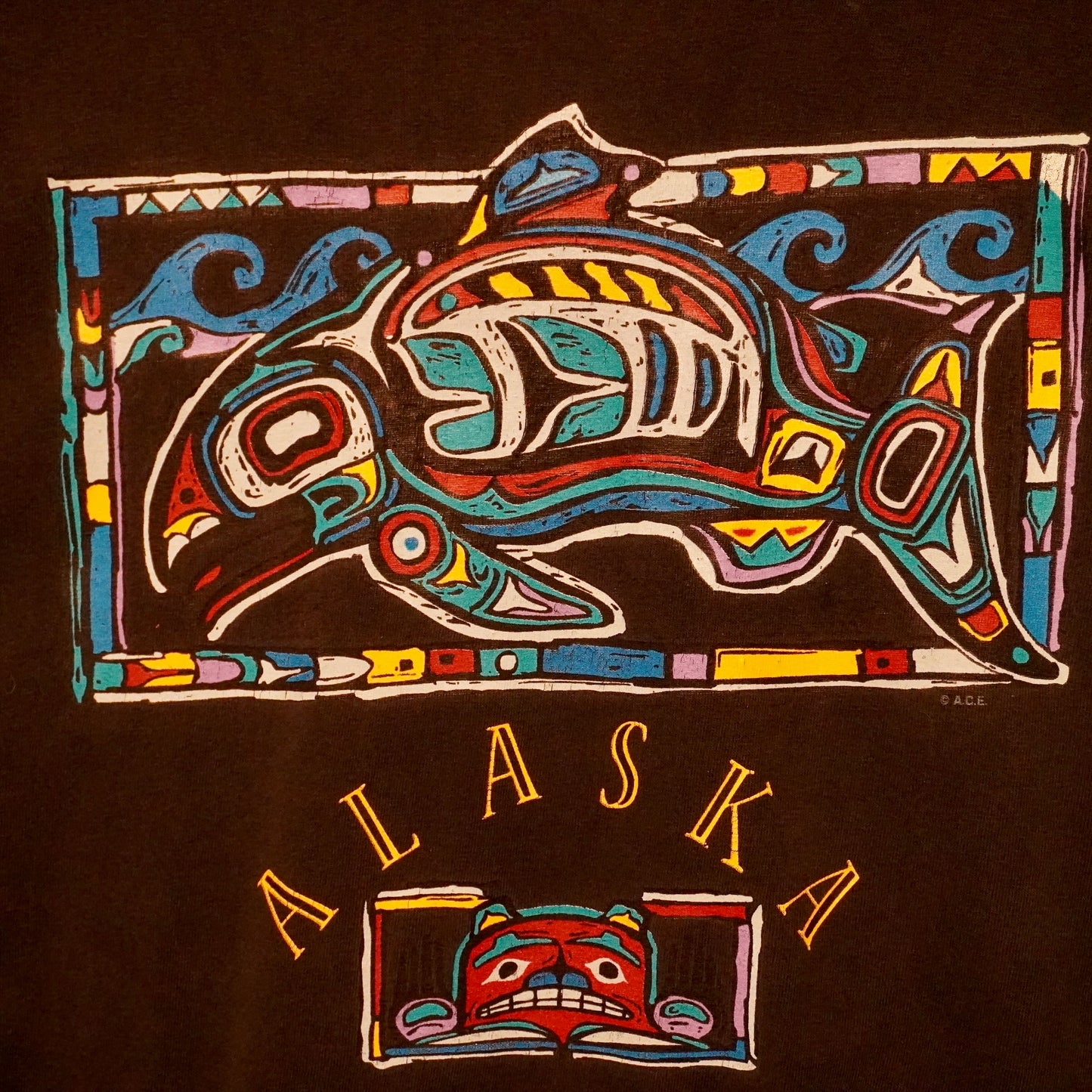 Vintage Alaska Fish Painting Tee (XL)