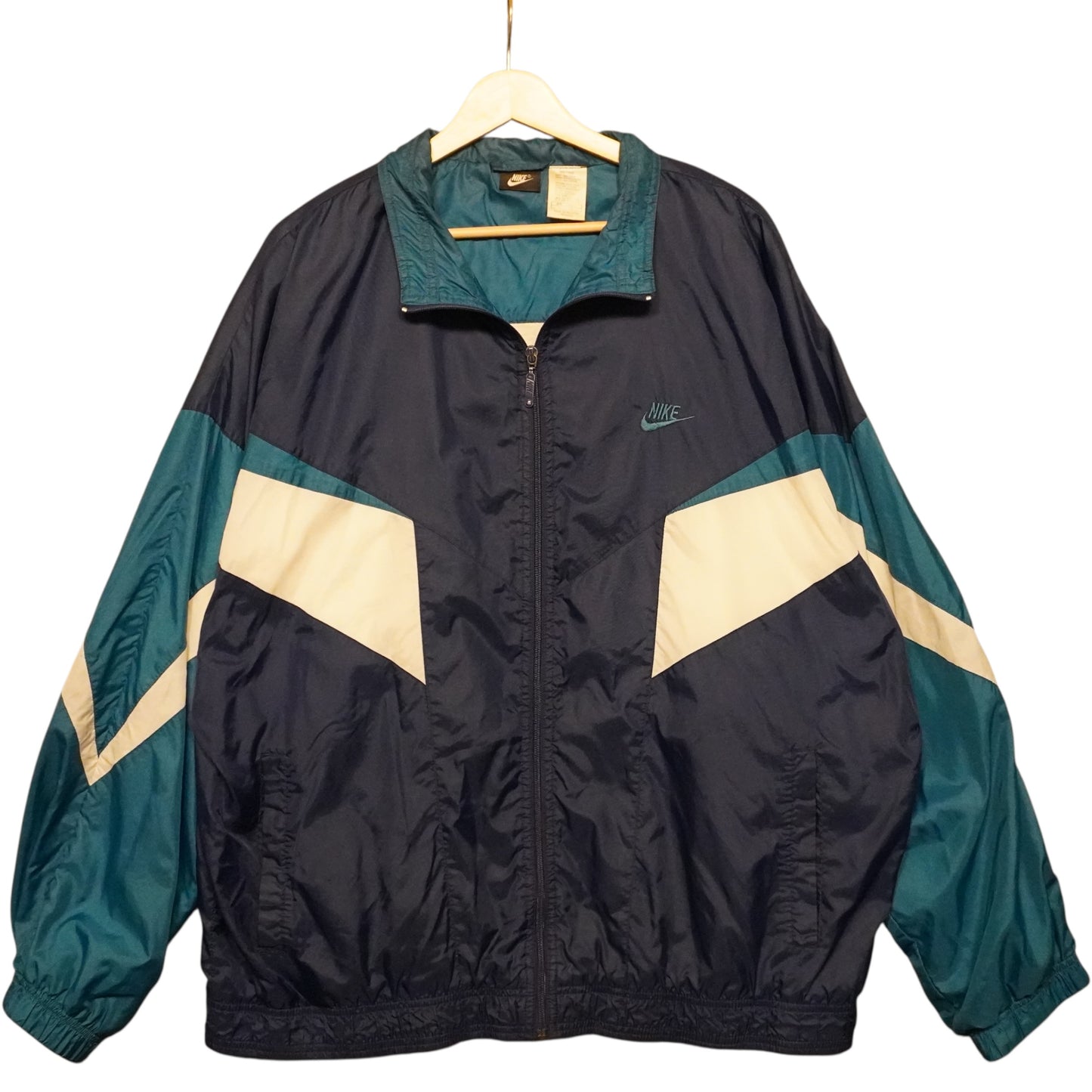 Vintage Nike Navy/Teal  Windbreaker (XL)