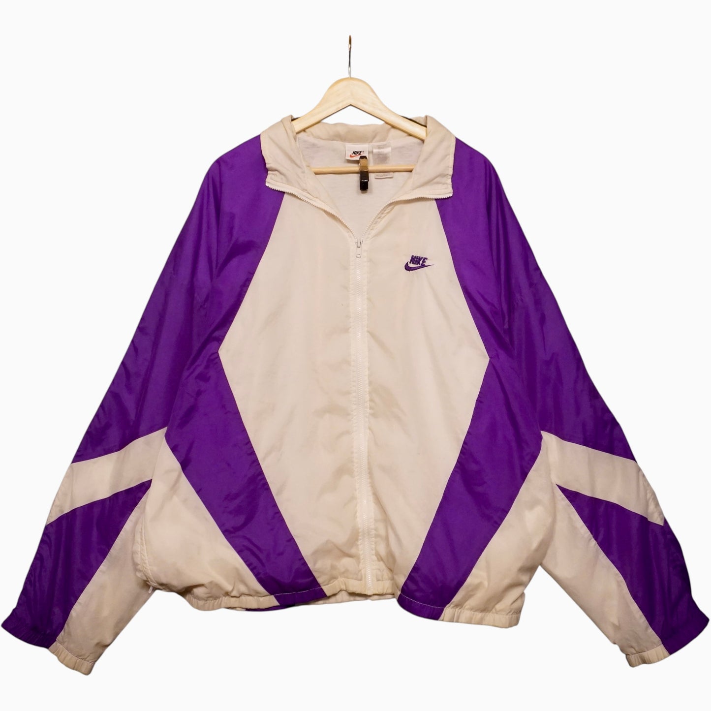 90s Nike Windbreaker White/Purple (2XL)