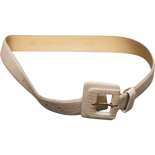 Liz Claiborne White Leather Belt (26"-30")