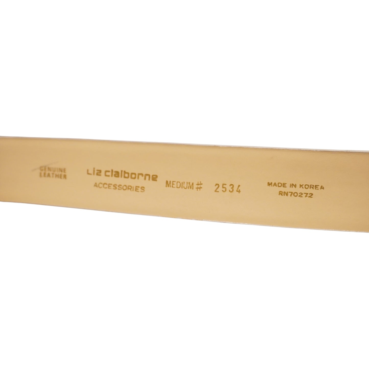 Liz Claiborne White Leather Belt (26"-30")