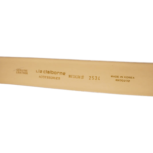 Liz Claiborne White Leather Belt (26"-30")