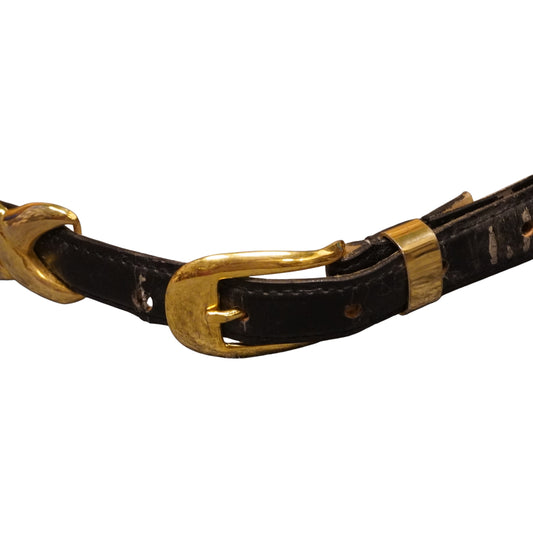Gold on Black X Belt (27"-31")