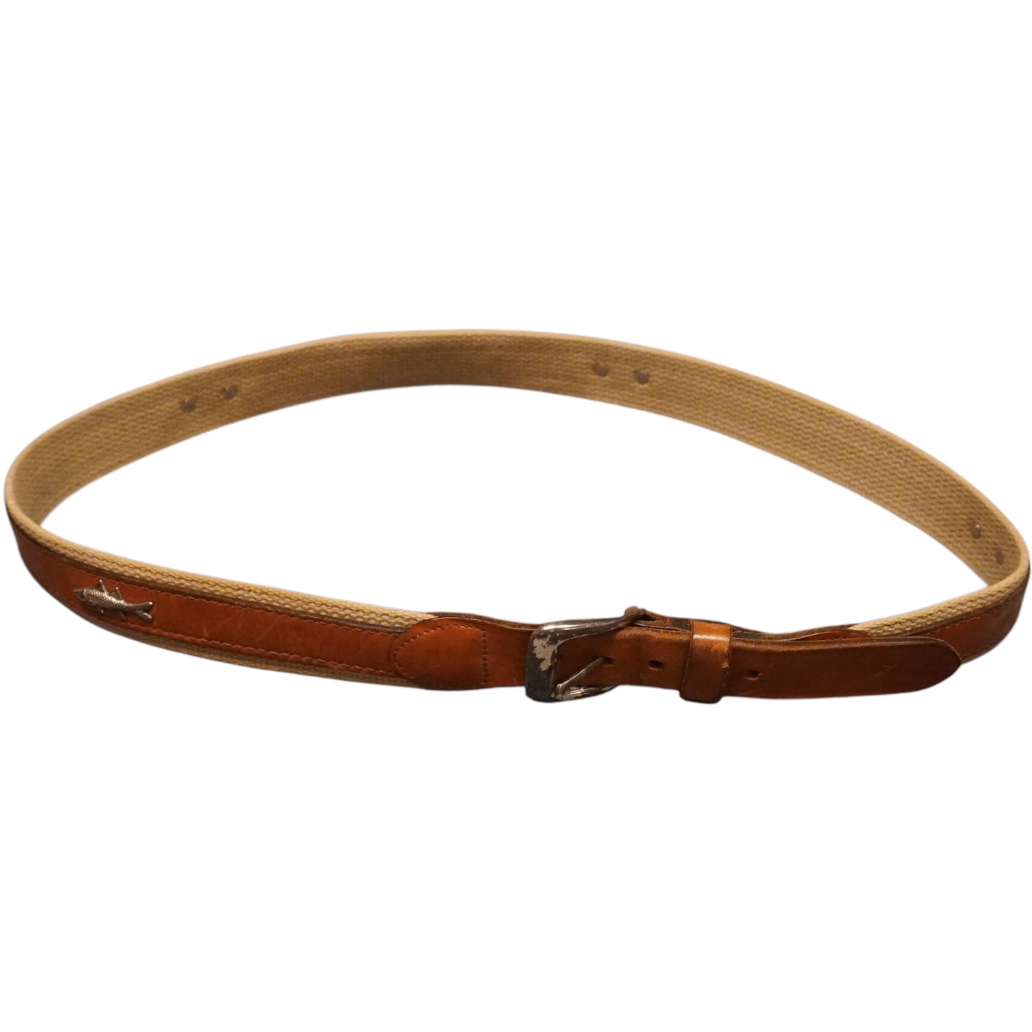 Vintage Leather Fish Belt (35"-37")