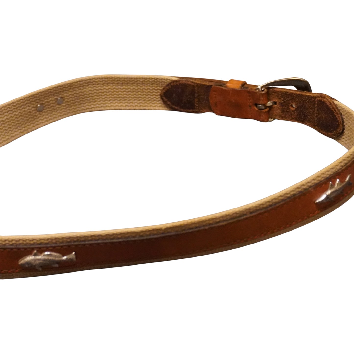 Vintage Leather Fish Belt (35"-37")