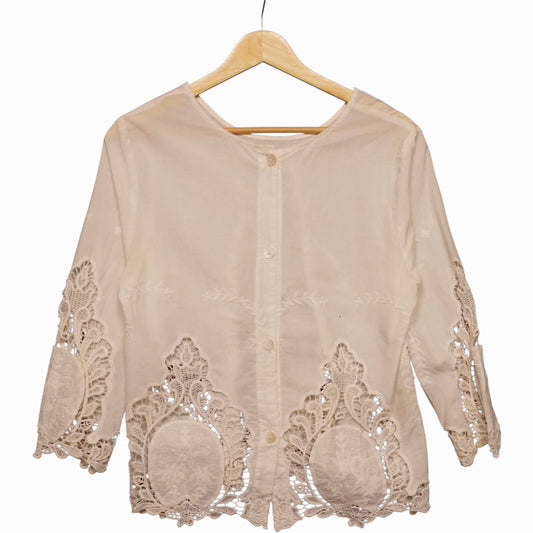 White Button Up Blouse (M)