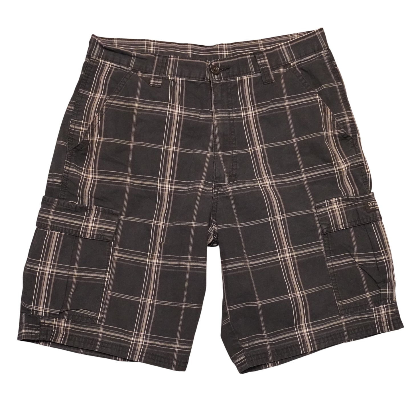 Y2K Wrangler Plaid Cargos (W33)