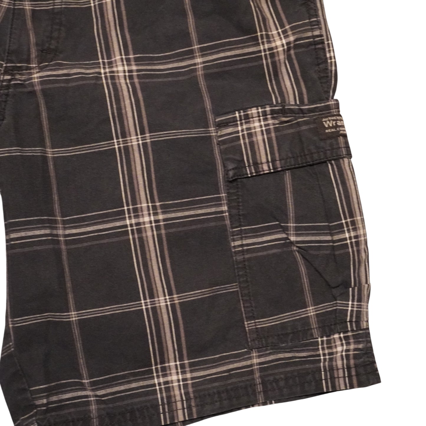 Y2K Wrangler Plaid Cargos (W33)