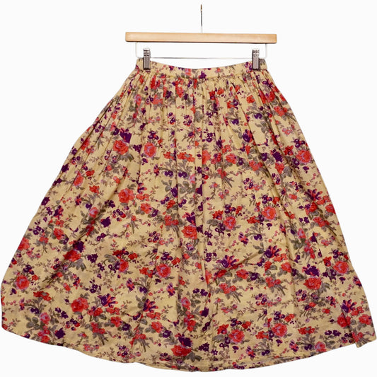 Vintage Floral Long Skirt (S)