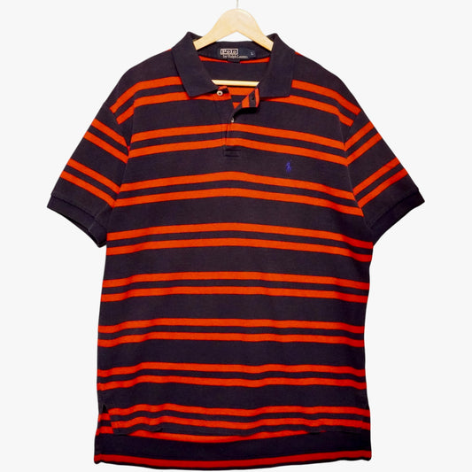 Blue on Red Stripped POLO (L)