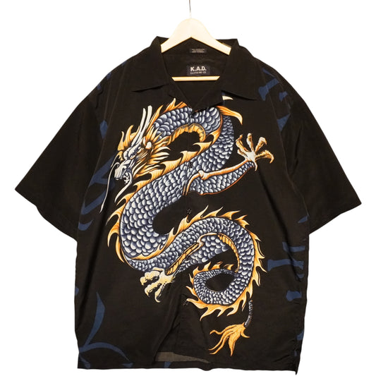 Dragon Black Button Down (L)