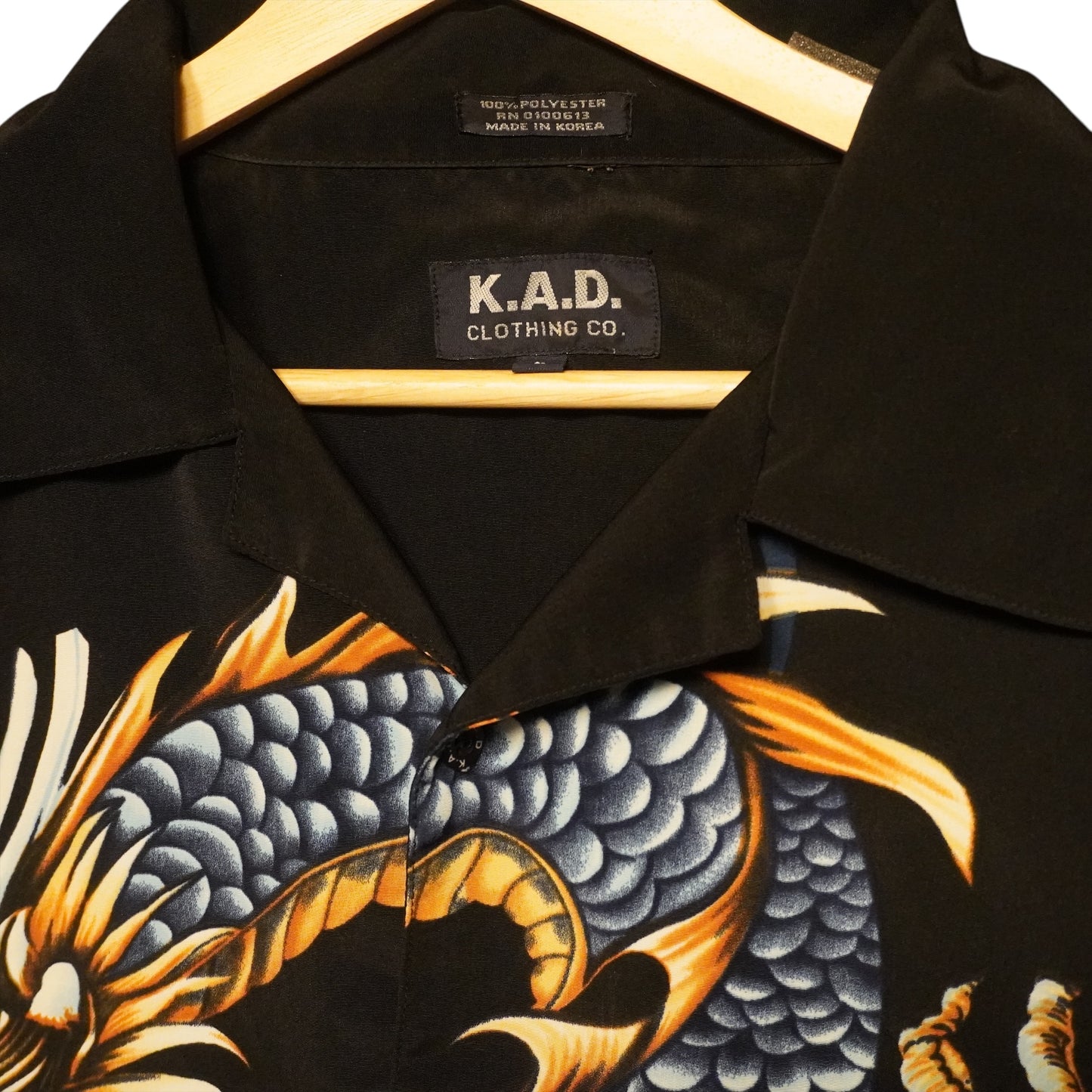 Dragon Black Button Down (L)
