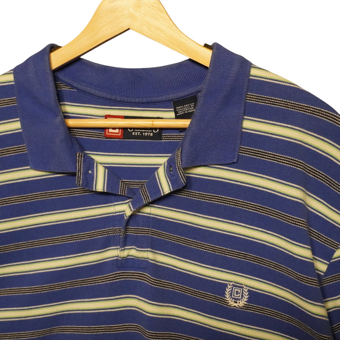 Chaps White on Stripe Boxy Polo (XL)