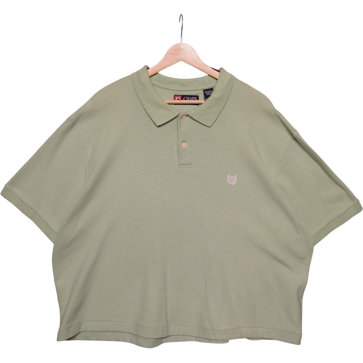 Chaps White on Lime Boxy Polo