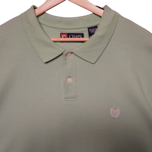 Chaps White on Lime Boxy Polo