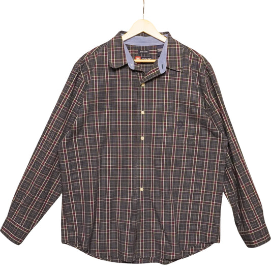 Chaps Navy on Plaid Button Down (L)
