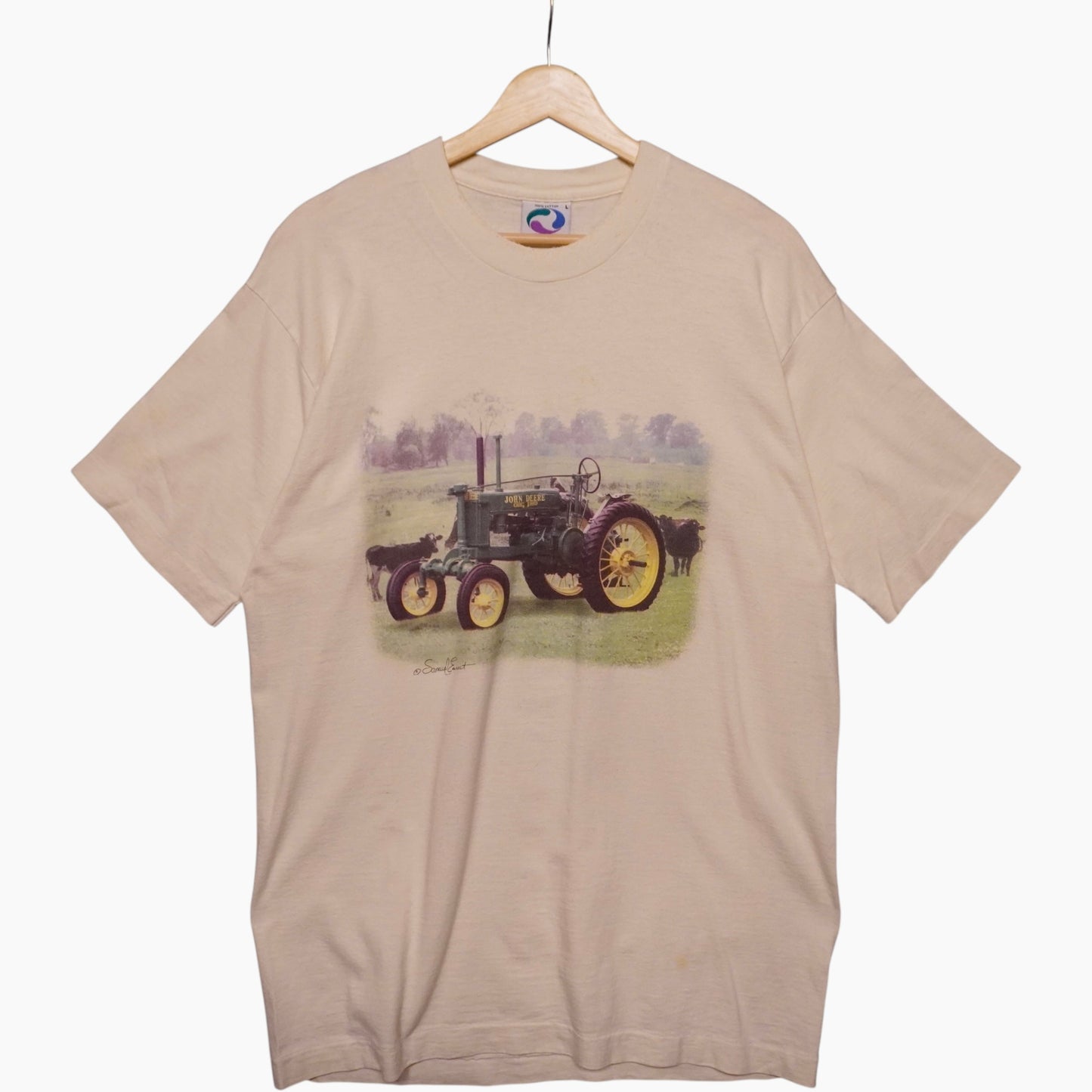 90s Liquid Blue John Deere Tee (L)