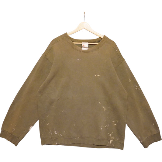 Distressed 90s Forest Green Nike Crewneck (L)