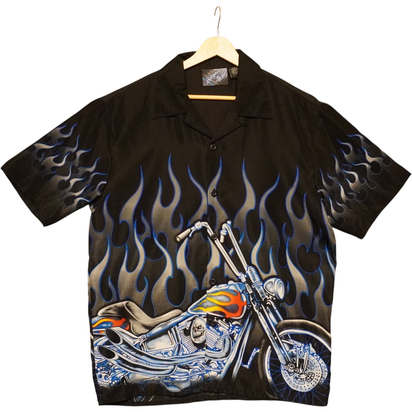 Y2K Saphire Motorcycle Button Up (M)