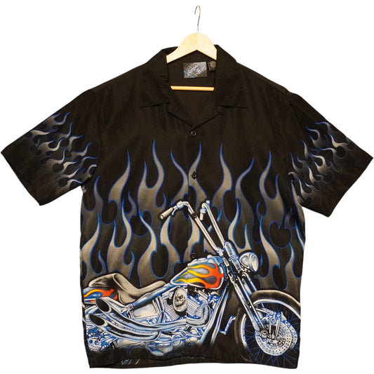 Y2K Saphire Motorcycle Button Up (M)