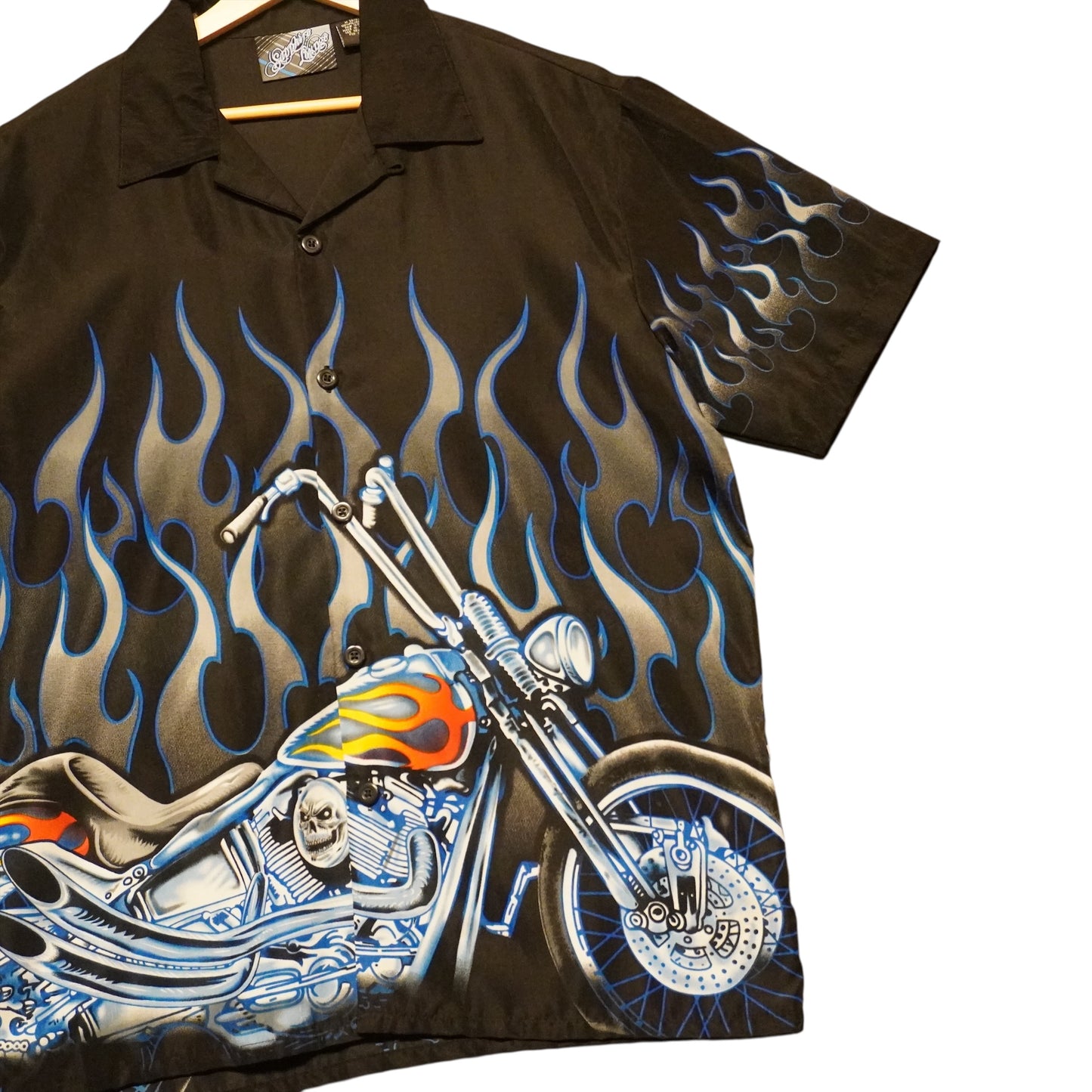 Y2K Saphire Motorcycle Button Up (M)